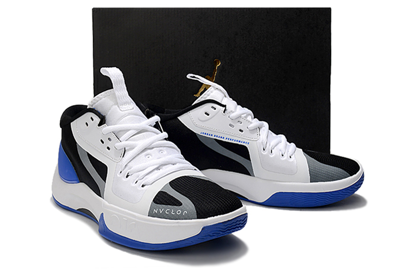 2022 Jordan Separate PF White Black Blue Shoes - Click Image to Close